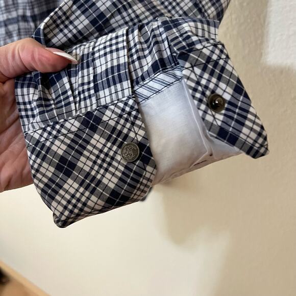 Sovereign Code Jackson blue plaid button up long sleeve western shirt Medium - Picture 8 of 11